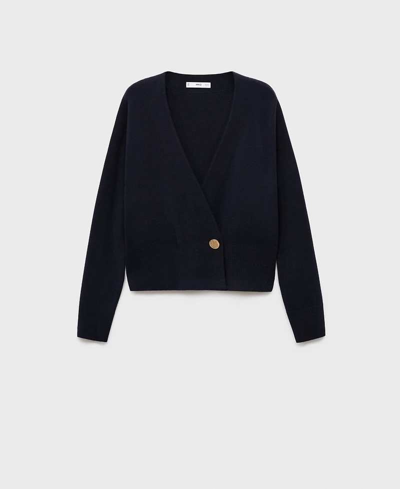 Mango Women's Jewel Button Cross-Over Cardigan