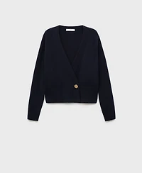 Mango Women's Jewel Button Cross-Over Cardigan
