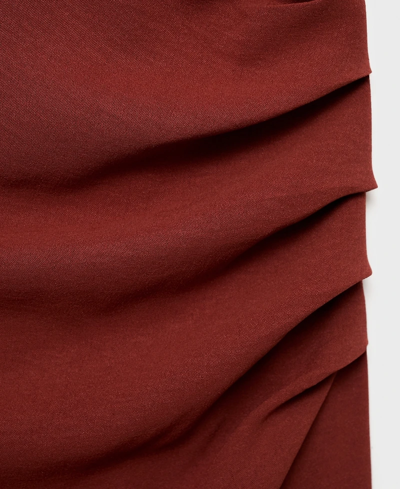 Mango Women's Knot Detail Ruched Dress