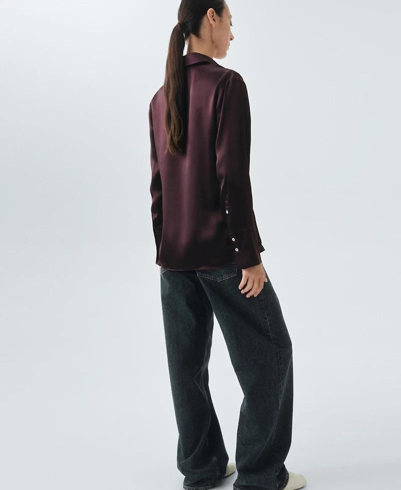 Mango Women's Silk Satin Shirt