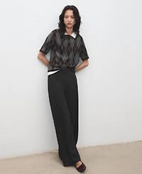 Mango Women's Elastic Waist Straight-Fit Pants