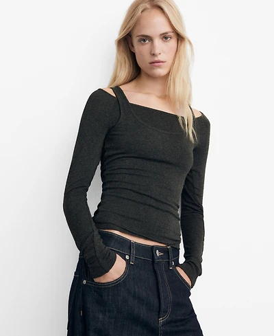 Mango Women's Combined Crew Neck Sweater
