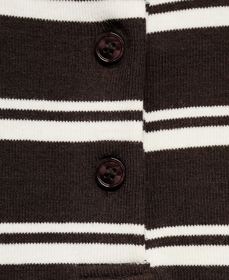 Mango Women's Striped Polo-Neck T-Shirt