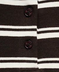 Mango Women's Striped Polo-Neck T-Shirt