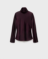 Mango Women's High Collar Satin Blouse