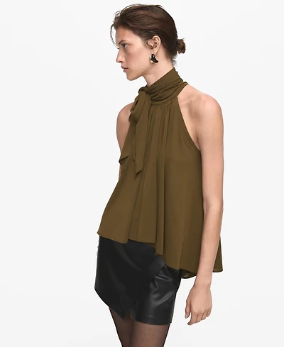 Mango Women's Halter Bow Top