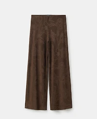 Mango Women's Jacquard Floral-Print Straight Pants
