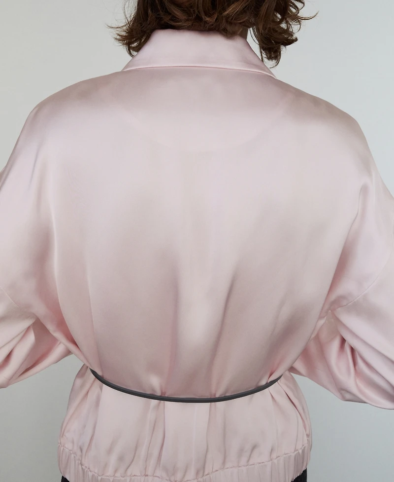 Mango Women's Satin Zipper Jacket