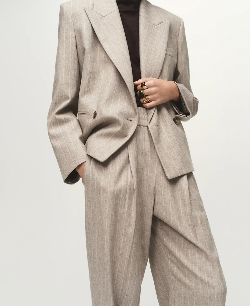Mango Women's Pinstripe Wool Suit Pants