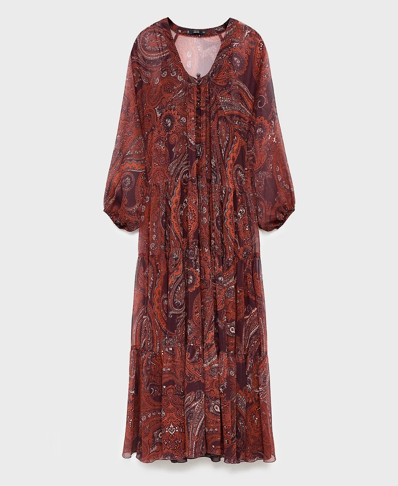 Mango Women's Paisley-Print Oversized Dress
