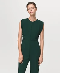 Mango Women's Ruched Long Jumpsuit