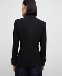 Mango Women's Band Collar Fitted Jacket