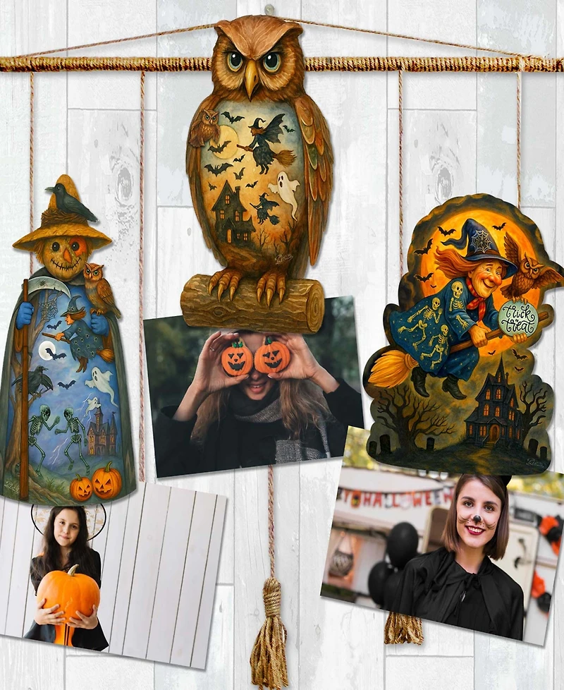 Designocracy Spooky Halloween Clip Ornaments, Set of 3