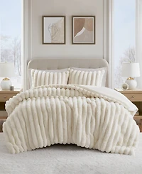 Madison Park Jasmine Faux Fur Reverse to Velvet 3-Pc. Comforter Set