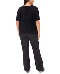 Vince Camuto Plus Short-Sleeve Crewneck Sweater