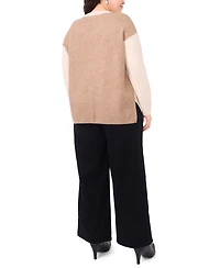 Vince Camuto Plus V-Neck High Low Hem Sweater