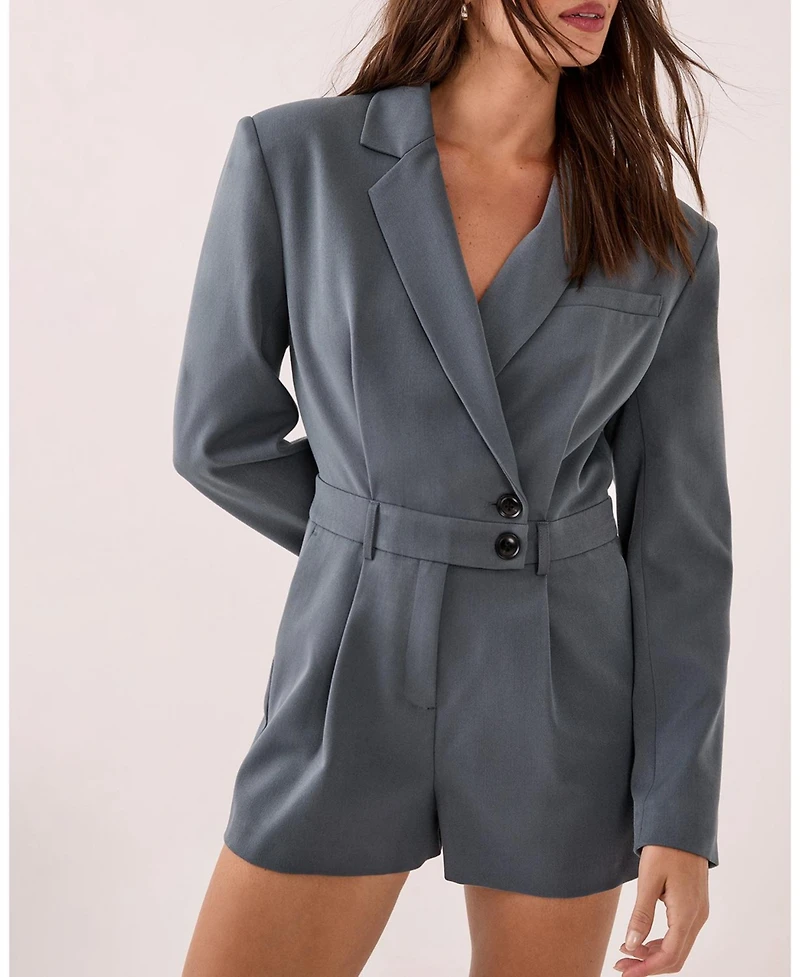 Nasty Gal Women's Tailored Button Detail Romper