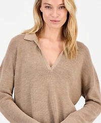 Eileen Fisher Women's Wool Classic-Collar Henley Sweater