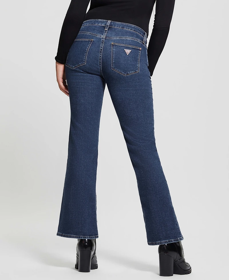 Guess Women's Whiskered Faded-Front Bootcut Denim Jeans