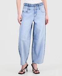 Bar Iii Women's High-Rise Barrel-Leg Jeans, Macy's Exclusive