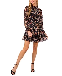 CeCe Women's Long Sleeve Tie Waist Mini Dress