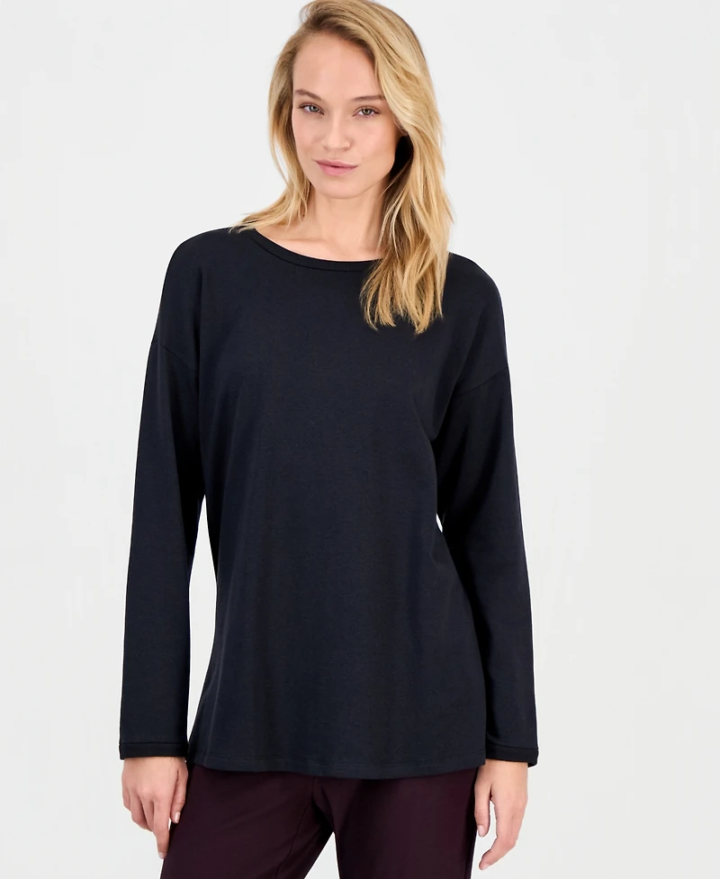 Eileen Fisher Women's Long-Sleeve Round-Neck Top