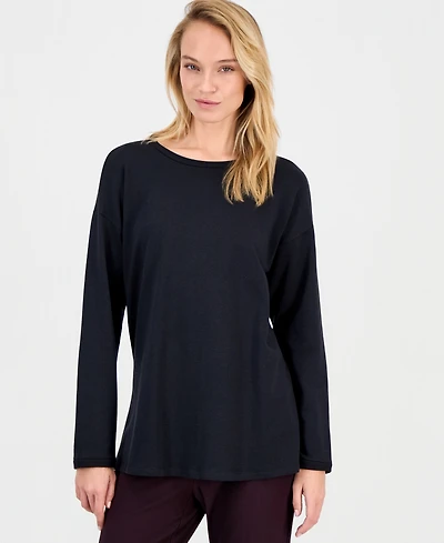 Eileen Fisher Women's Long-Sleeve Round-Neck Top