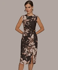 Donna Karan New York Women's Floral Print Sleeveless Dress
