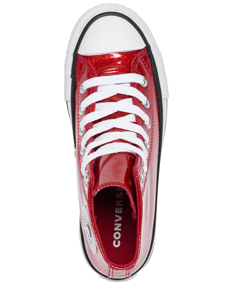 Converse Little Girls Chuck Taylor All Star Glitter Lift Platform Casual Sneakers from Finish Line