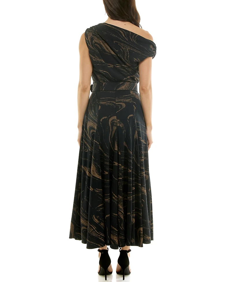 Taylor Women's Belted Off-The-Shoulder A-Line Dress