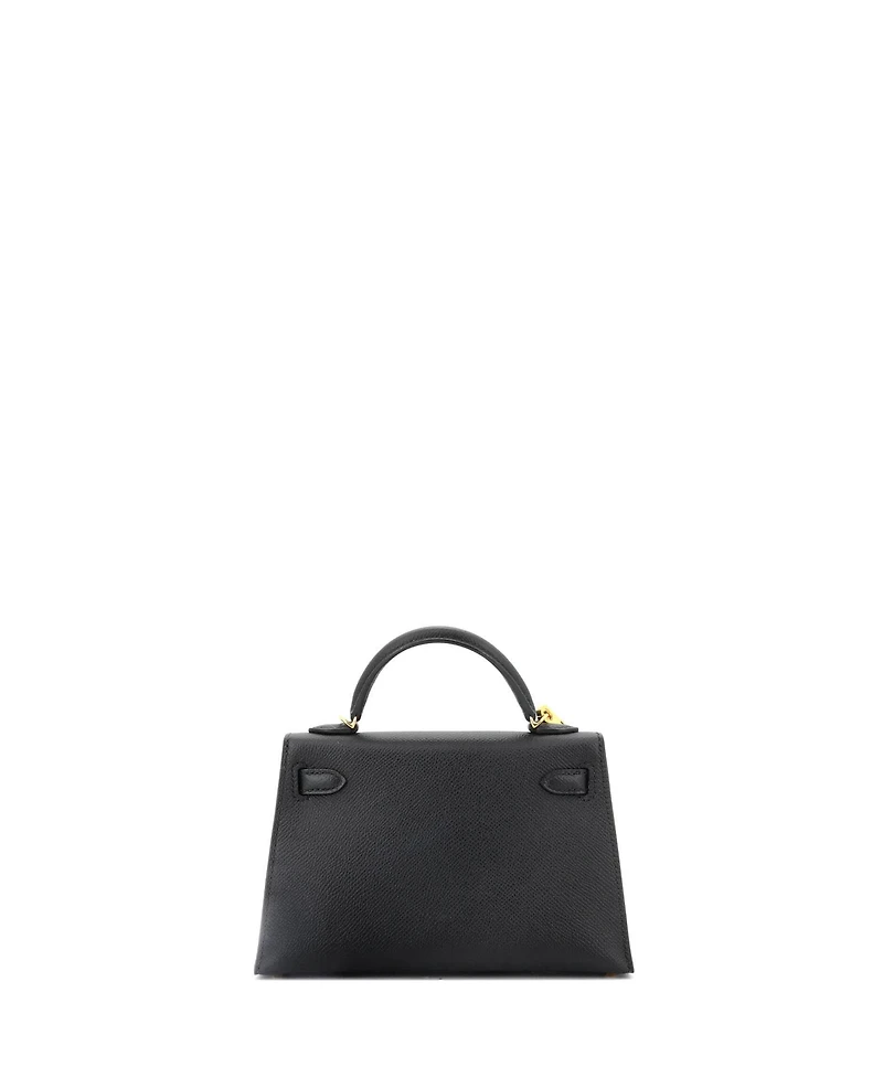 Pre-Owned HERMA‰S Kelly 20 Handbag Black Epsom with Gold Hardware