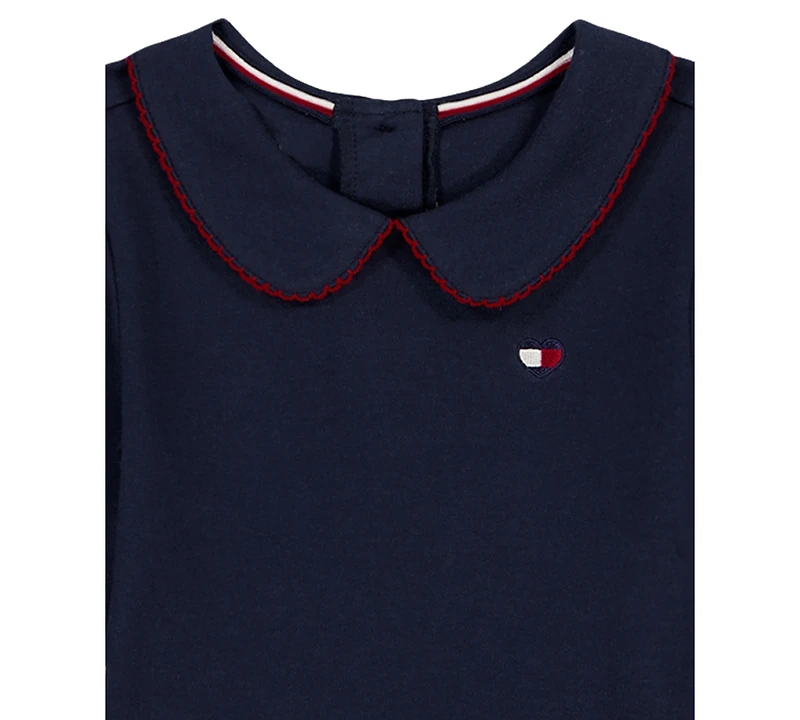 Tommy Hilfiger Girls 4-6X Peter Pan Collar Plaid Detail Dress