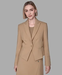 Karl Lagerfeld Paris Women's Long-Sleeve Cropped Button Jacket