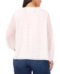 Vince Camuto Plus Ruffle Front Long Sleeve Top