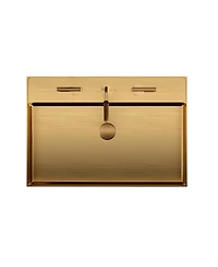 Streamdale 20"x14" Brushed Gold Stainless Steel Bathroom Sink - 3 Faucet Holes