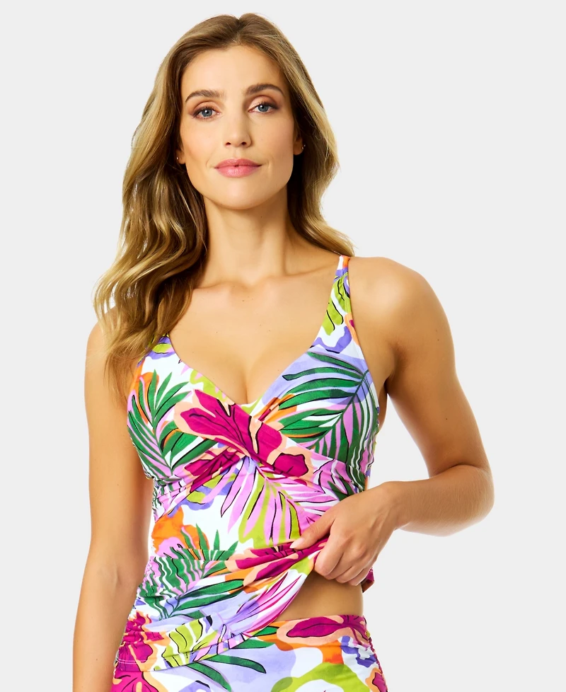 Anne Cole Women's Printed Underwired V-Neck Tankini