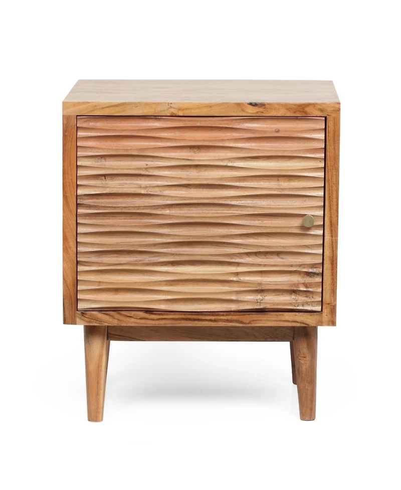 Streamdale Boho Carved Mango Wood Nightstand