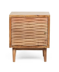 Streamdale Boho Carved Mango Wood Nightstand