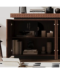 Streamdale Modern 4-Door Sideboard Buffet Cabinet (Brown)