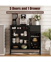 Streamdale Black Woven Door Accent Cabinet - Kitchen/Living/Dining