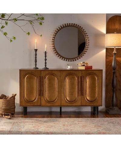 Streamdale Sideboard Buffet Cabinet - Wood Kitchen Cabinet, Handleless 4-Door Console