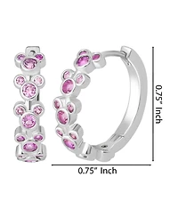 Disney Mickey Mouse Endless Hoop Earrings Cubic Zirconia Disney Pink Hoops