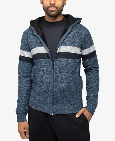 Xray Men's Zip Up Fleece Lined Cardigan Hooded Sweater