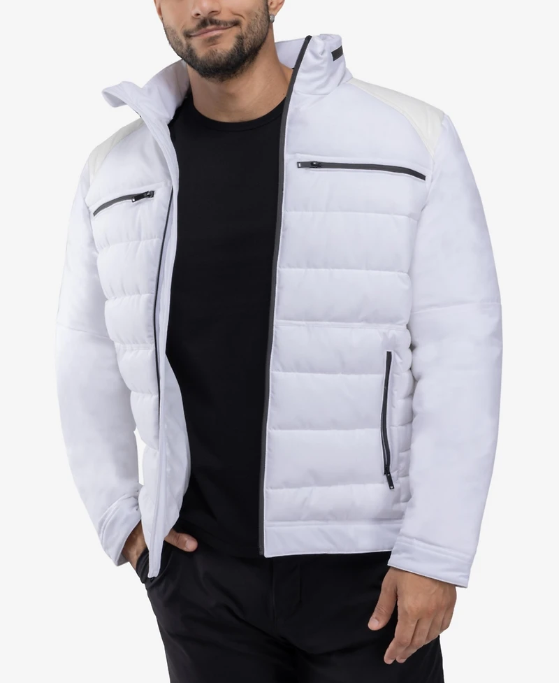 Xray Men's Puffer Jacket With Pu Shoulder