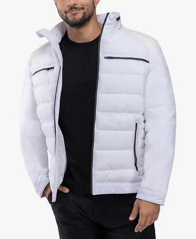Xray Men's Puffer Jacket With Pu Shoulder