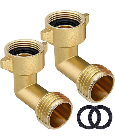 Twinkle Star Garden Hose Elbow Connector Brass Heavy Duty 2-Pack