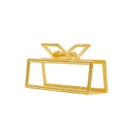 Headbands of Hope Medium Rectangle Claw Clip – Gold Metal