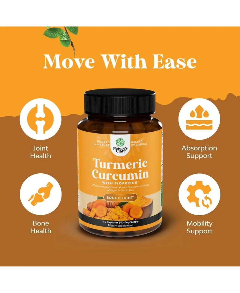 Turmeric Curcumin with Bioperine Capsules, 180ct
