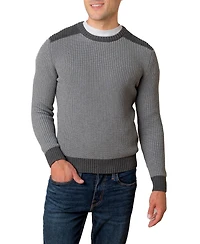 Hope & Henry Men's Organic Crew Neck Shoulder Detail Sweater