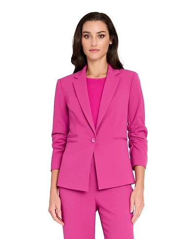 Tahari Asl Women's Ruched Sleeve Blazer